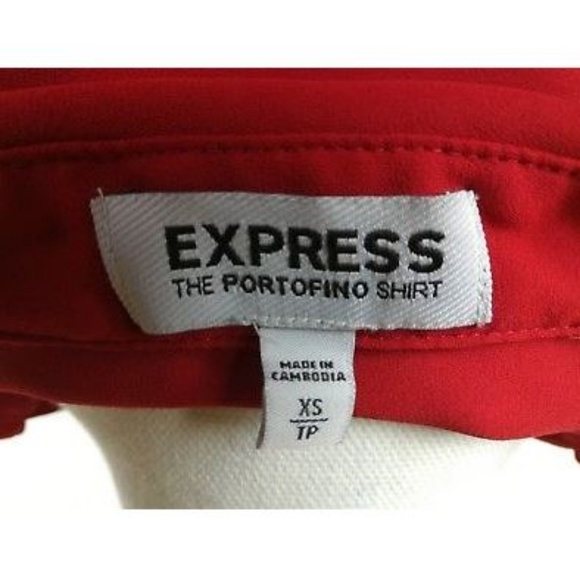 * Express women's xs button down red long sleeve - Picture 8 of 8